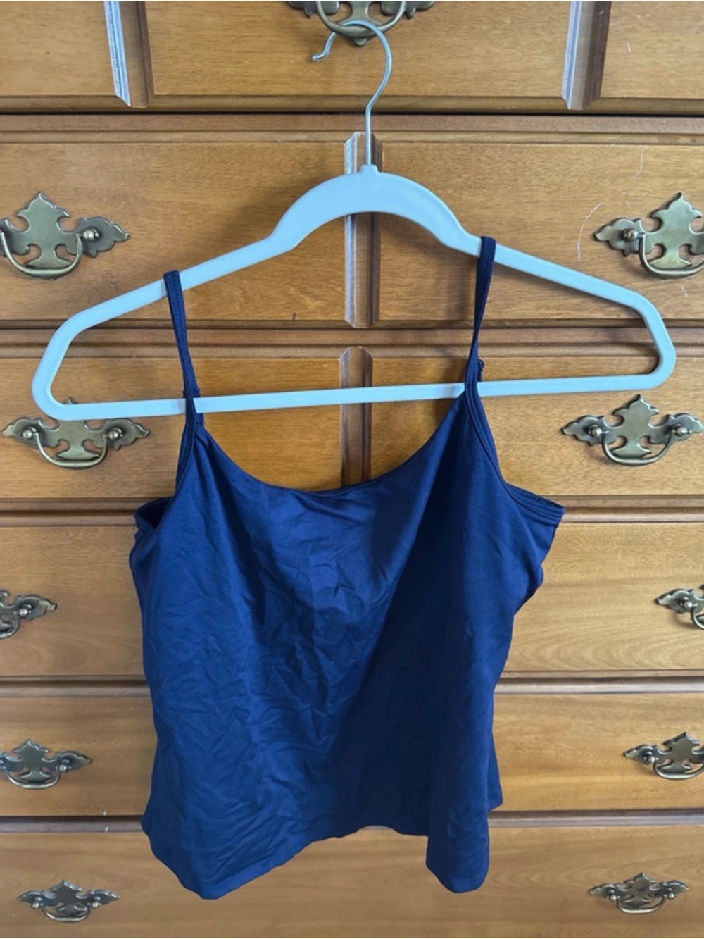 Women’s Navy Blue Spaghetti Strap Tank Top With Bra